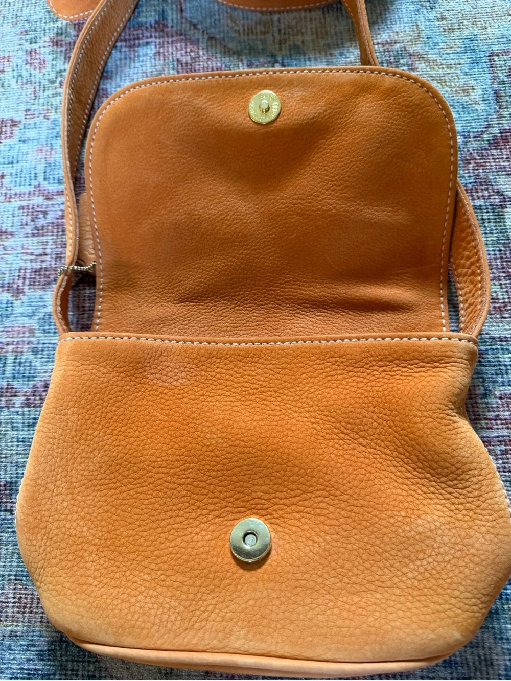 Coach Sonoma Small Flap Bag Pebbled Nubuck Leather Crossbody in Orange May 1996